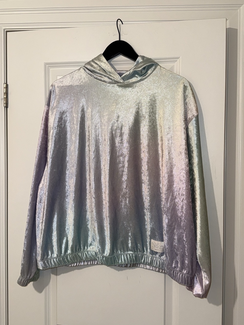 Nike Iridescent Velvet Hoodie - Silver with Pastel Tones